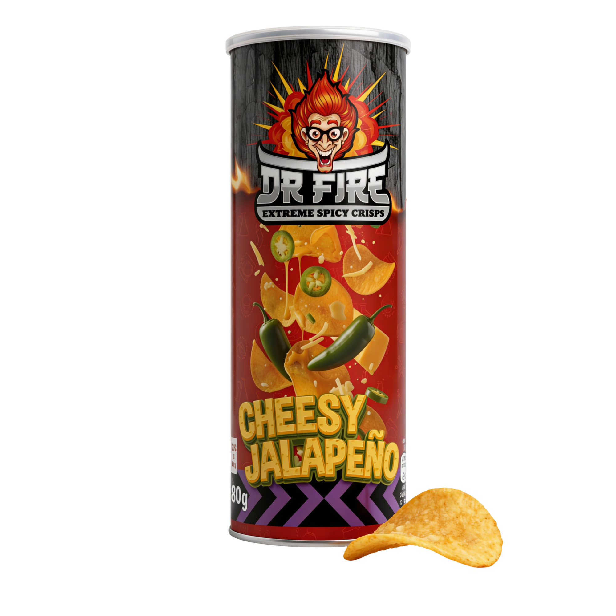 Dr. Fire Crisps Cheesy Jalapeno 80 g