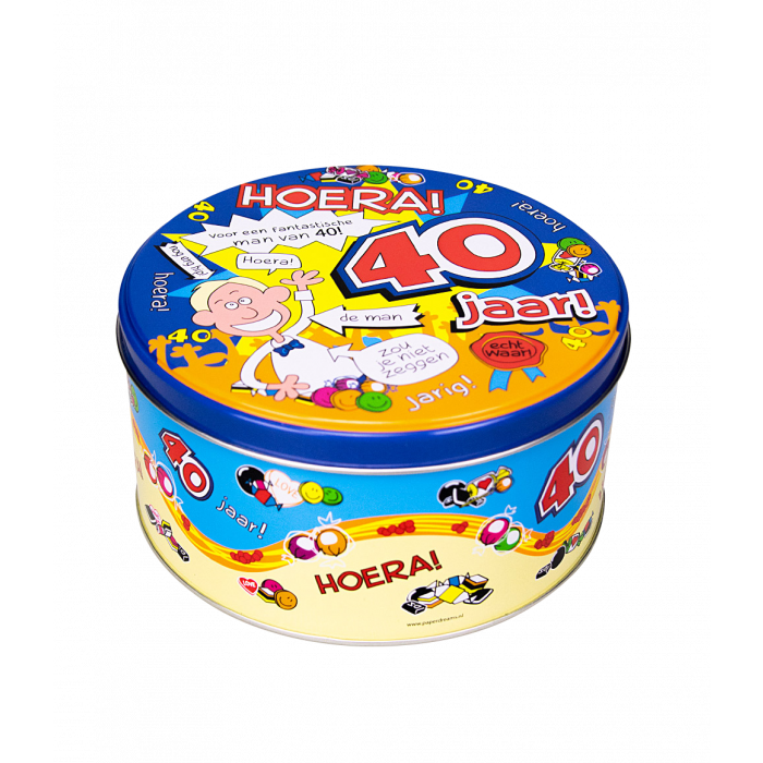Scatola di caramelle ripiena 40 anni uomo - 500 g
