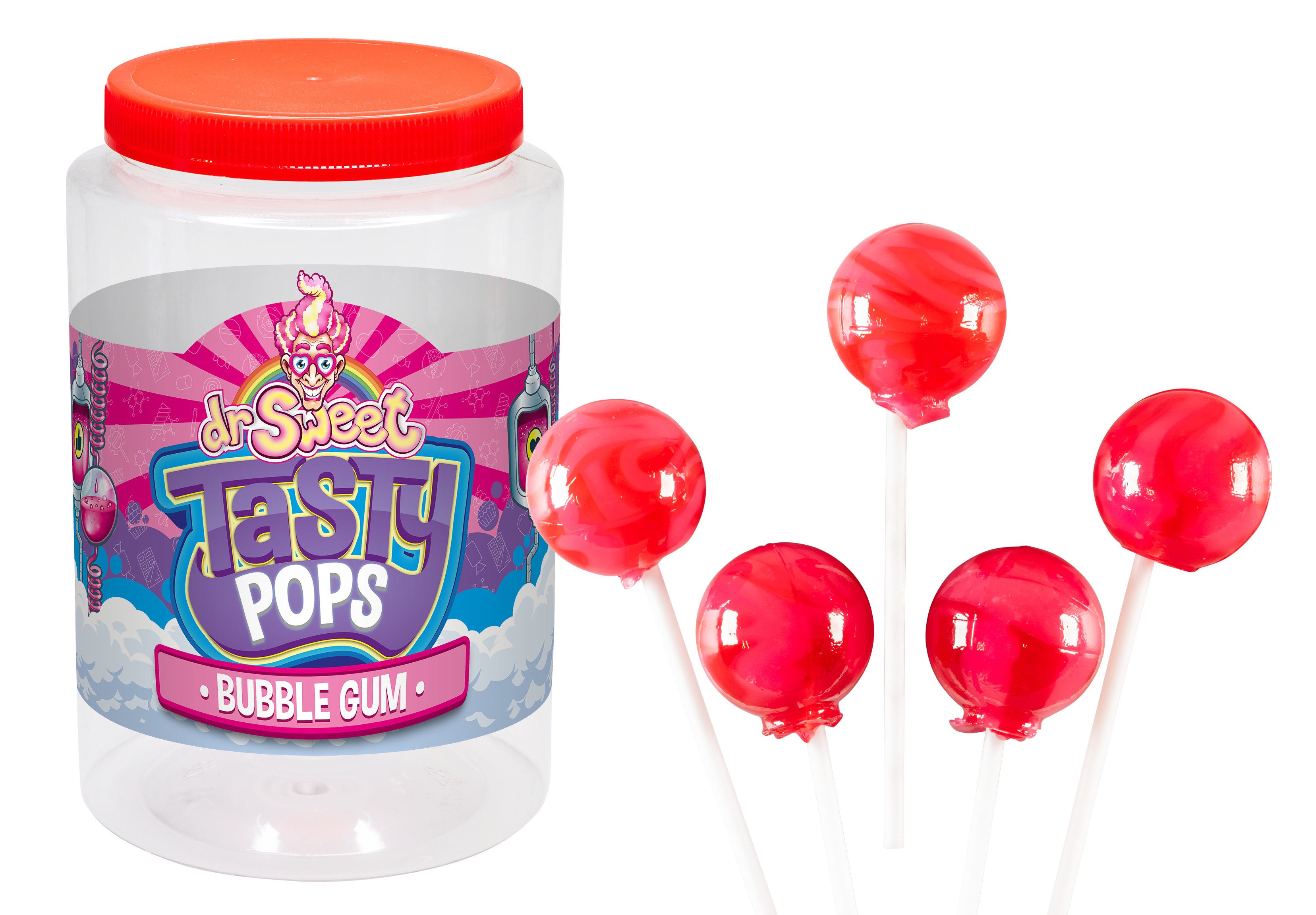 Dr. Sweet Tasty Pop Bubble Gum 70 stuks-1