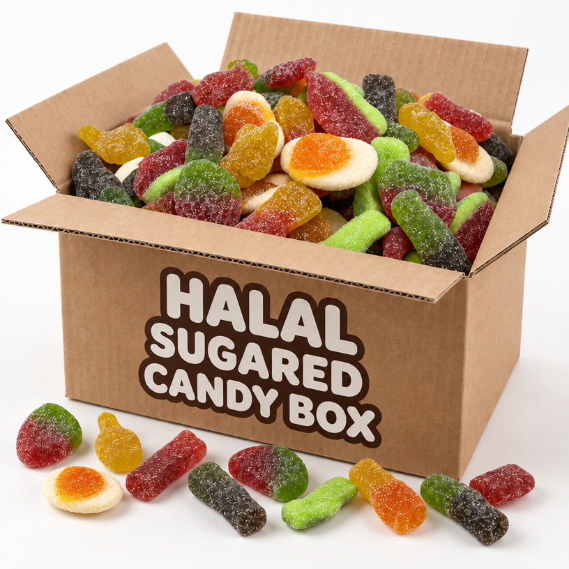 Box di caramelle Halal con zucchero
