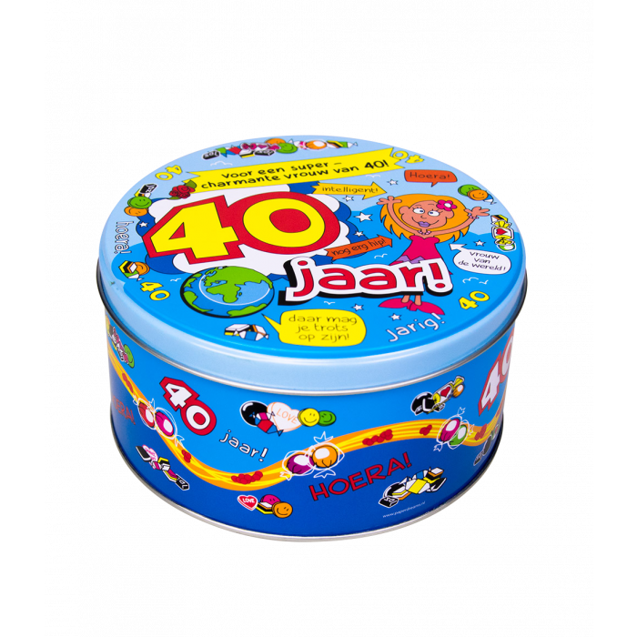 Scatola di caramelle ripiena 40 anni donna - 500 g